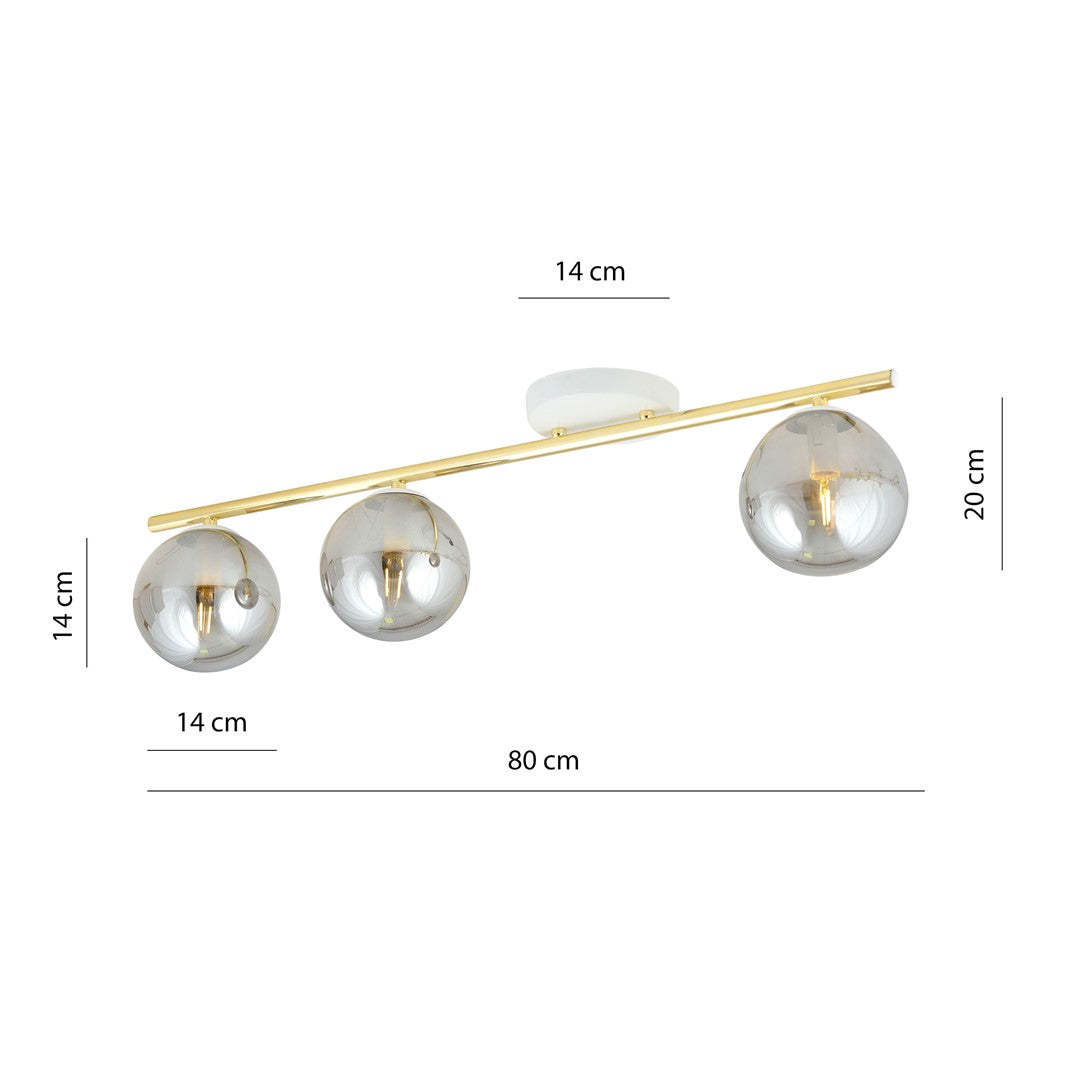 MONZA 3 – Stijlvolle plafondlamp met elegante accenten in wit, goud en grafiet