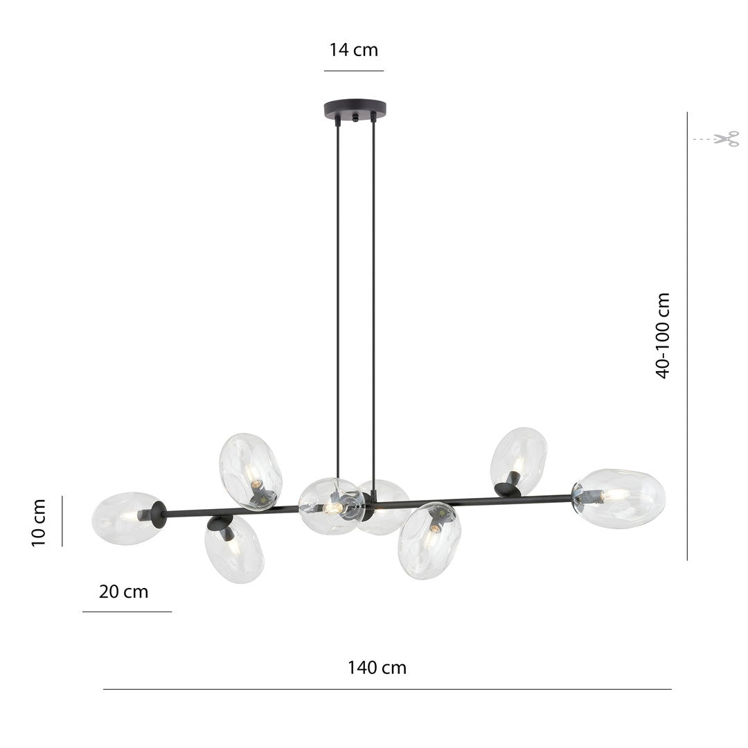 PANDORA 8 Black Transparant – Indrukwekkende lichtbeleving met transparante elegantie