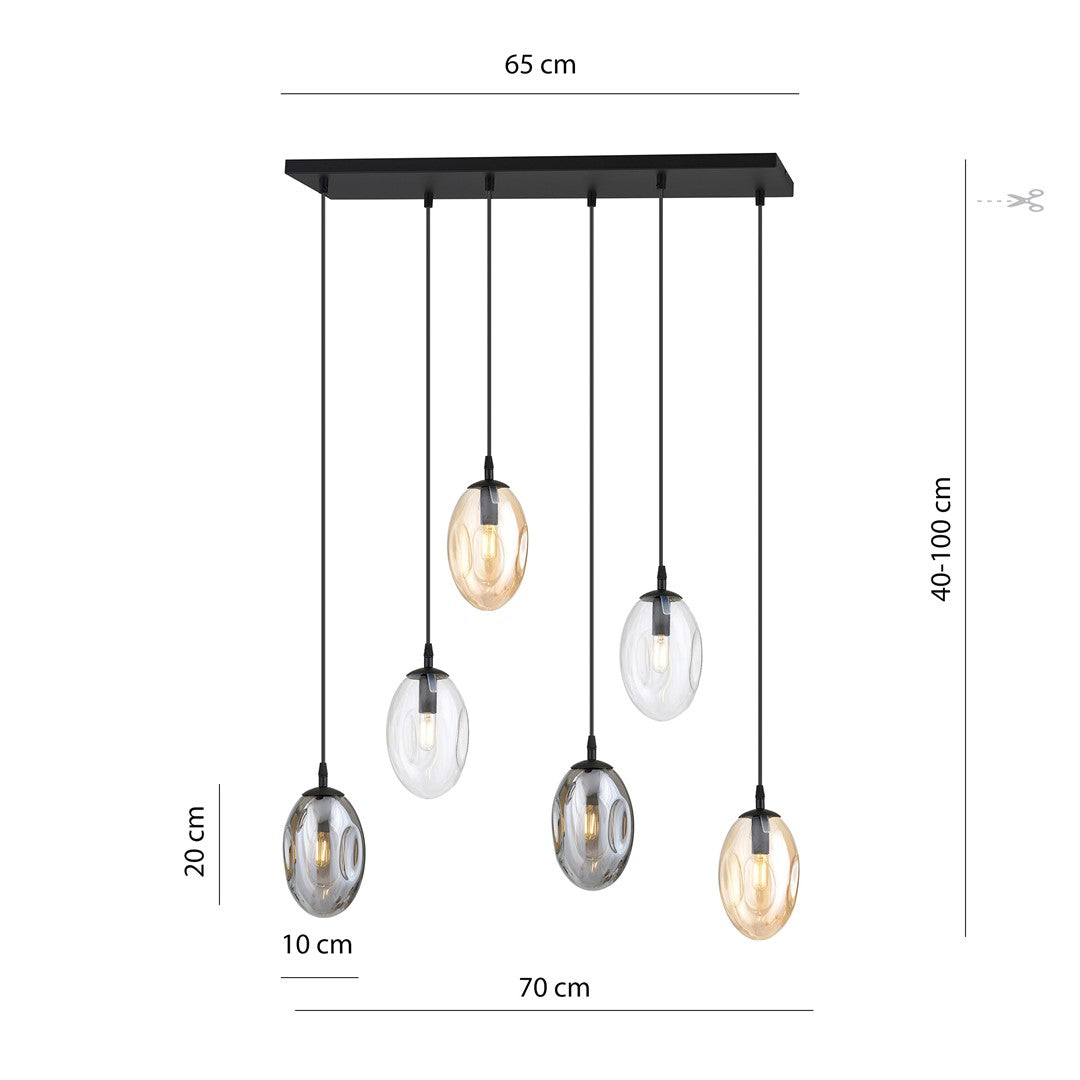 ASTRAL 6-BL-MIX Hanglamp – Unieke blikvanger met sierlijke vormen en veelzijdig design