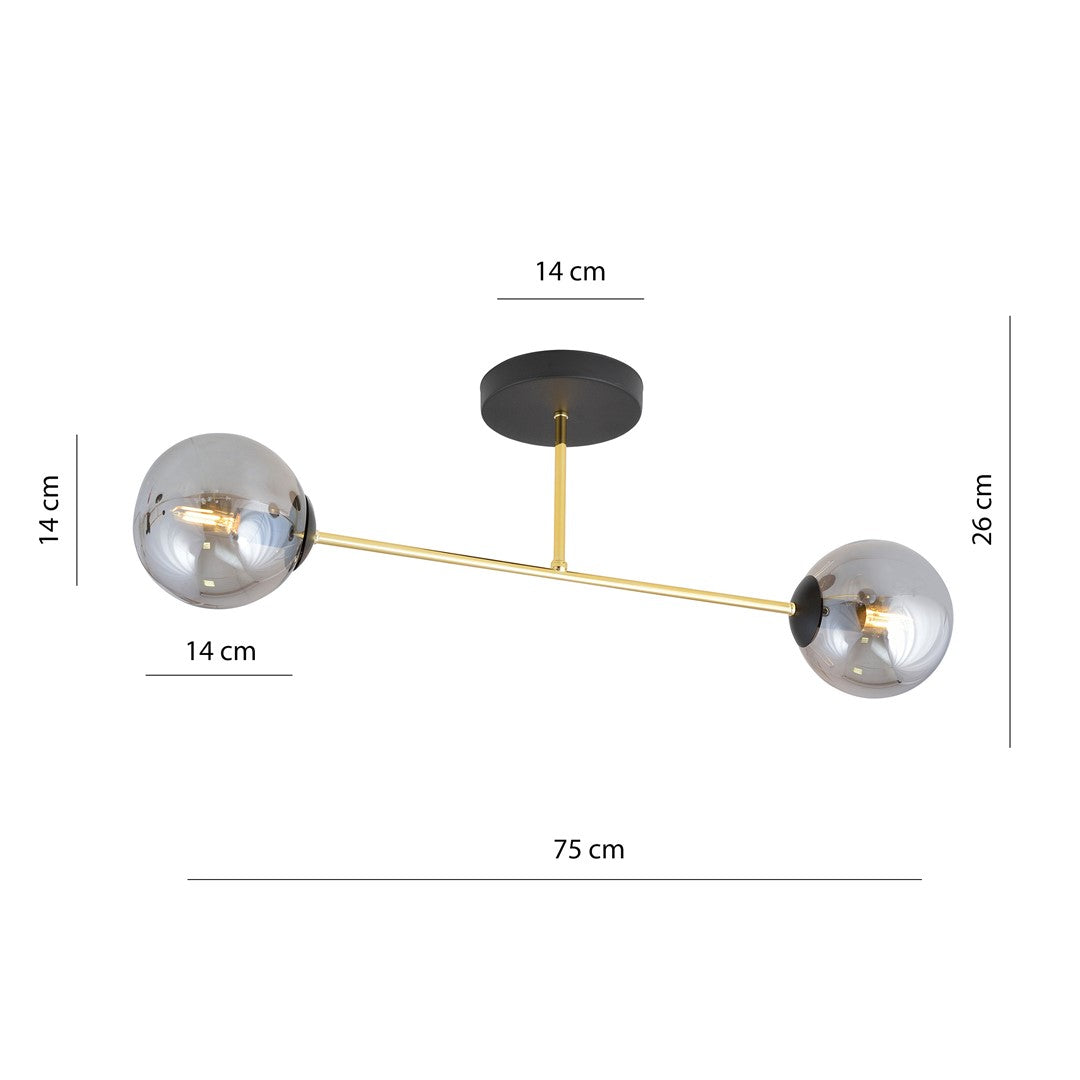 MAGNUM 2 – Verfijnde plafondlamp met goudaccenten voor een elegant modern interieur