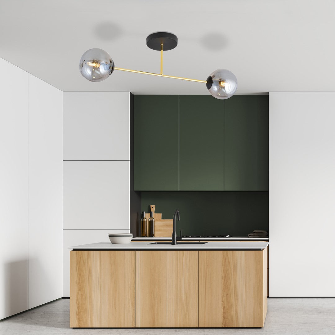 MAGNUM 2 – Verfijnde plafondlamp met goudaccenten voor een elegant modern interieur