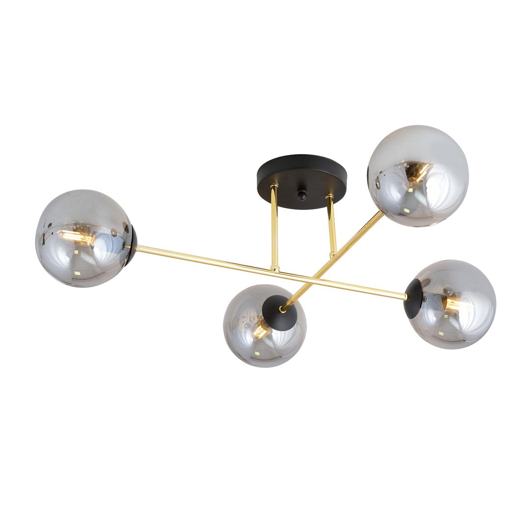 MAGNUM 4 – Stijlvolle plafondlamp met glas en goudaccenten voor een modern interieur