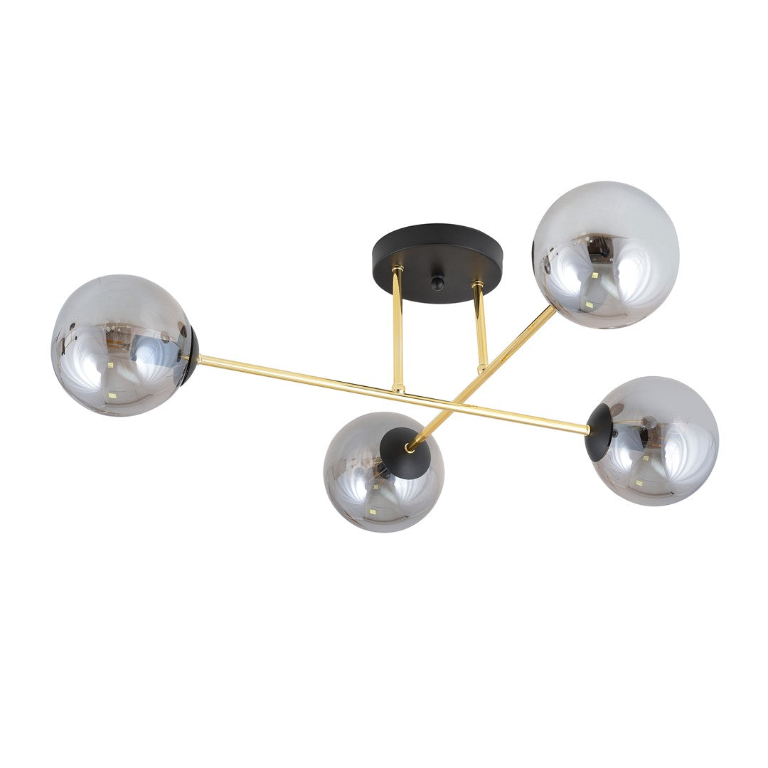 MAGNUM 4 – Stijlvolle plafondlamp met glas en goudaccenten voor een modern interieur