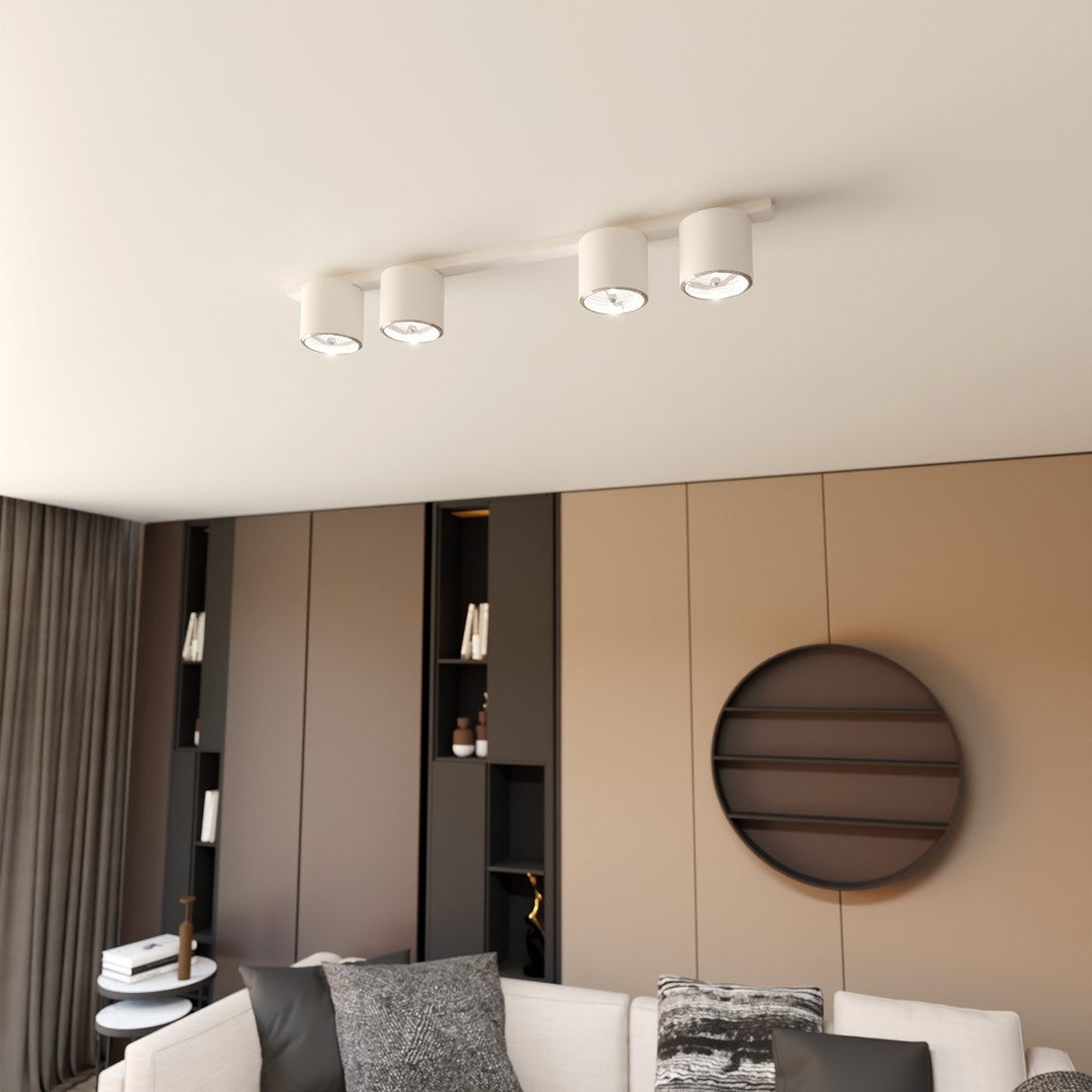 NANO 4 White – Strakke plafondlamp met gerichte lichtkracht en moderne esthetiek