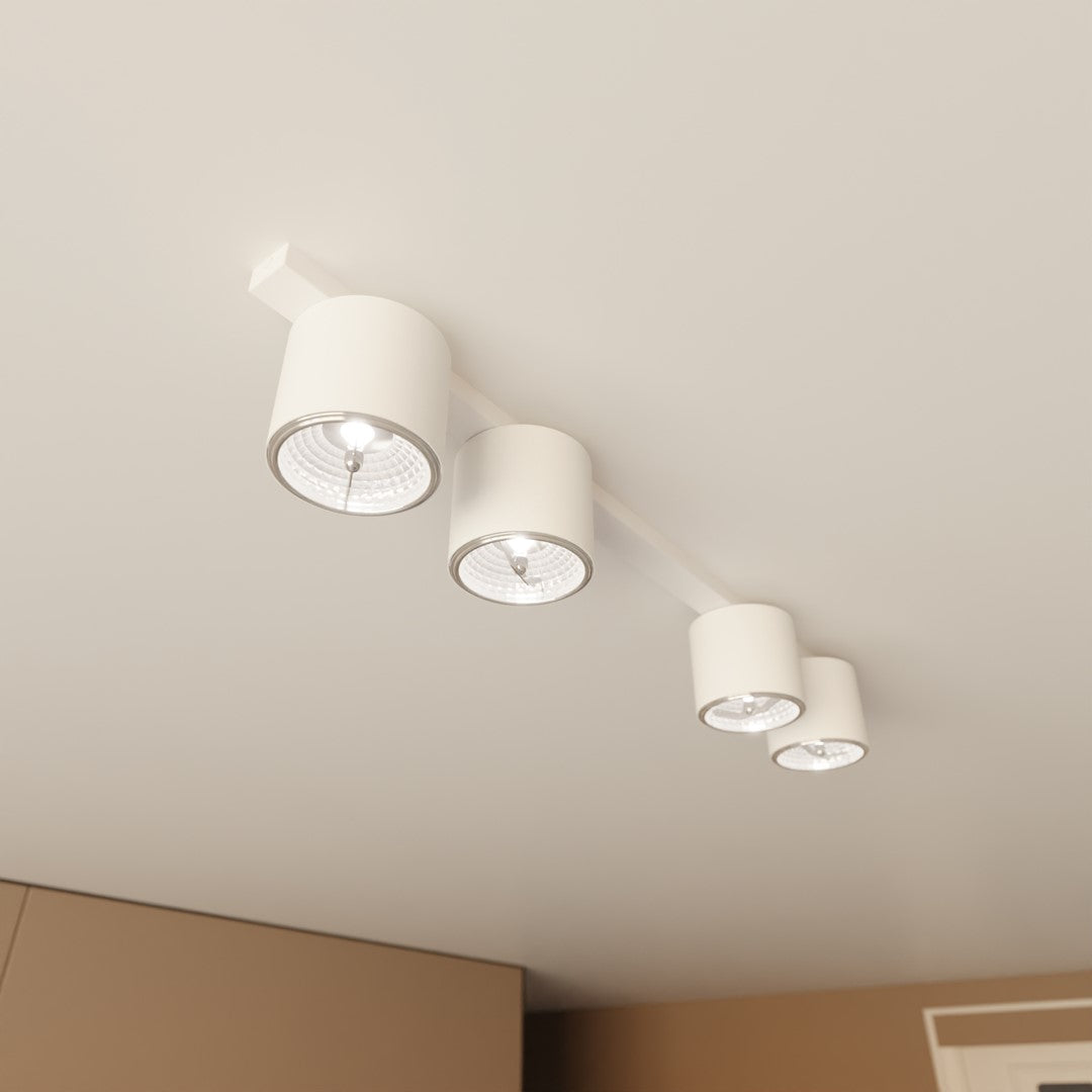 NANO 4 White – Strakke plafondlamp met gerichte lichtkracht en moderne esthetiek