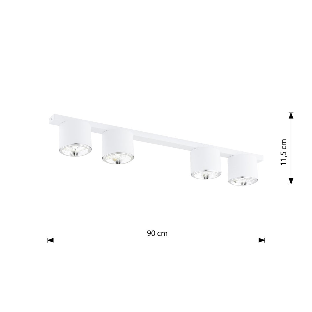 NANO 4 White – Strakke plafondlamp met gerichte lichtkracht en moderne esthetiek