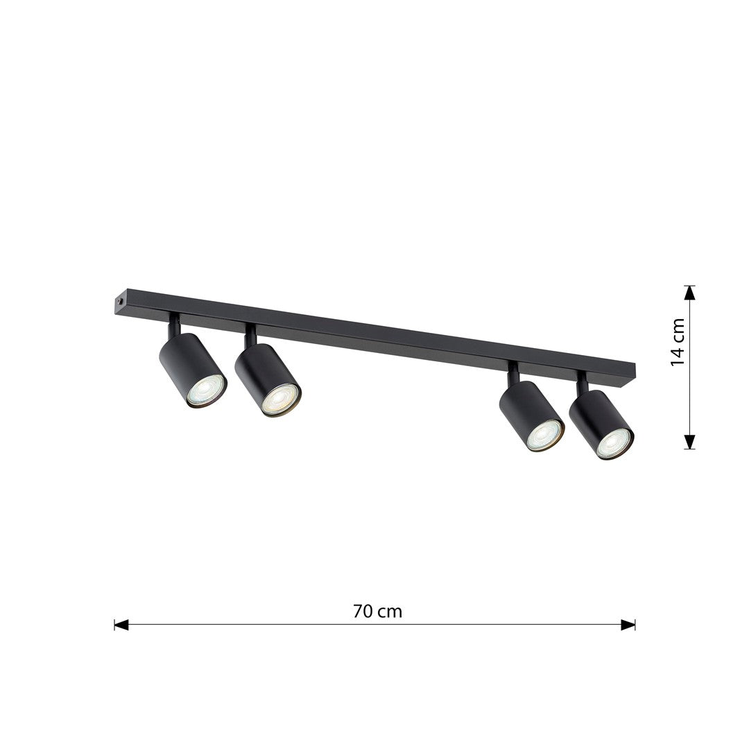 FLASH 4 Black – Minimalistische plafondlamp met strakke lijnen en krachtig licht