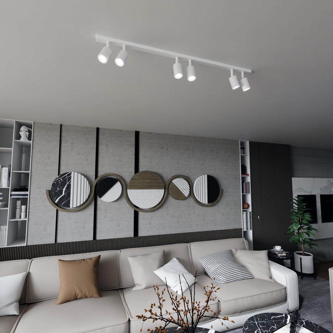 FLASH 6 White – Minimalistische plafondlamp met krachtige lichtverdeling