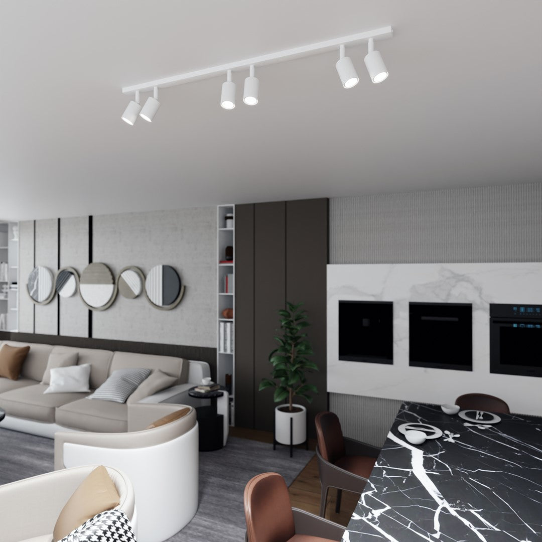 FLASH 6 White – Minimalistische plafondlamp met krachtige lichtverdeling