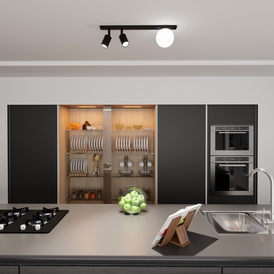 BASTER 3 Black – Strakke plafondlamp met functionele precisie en modern karakter