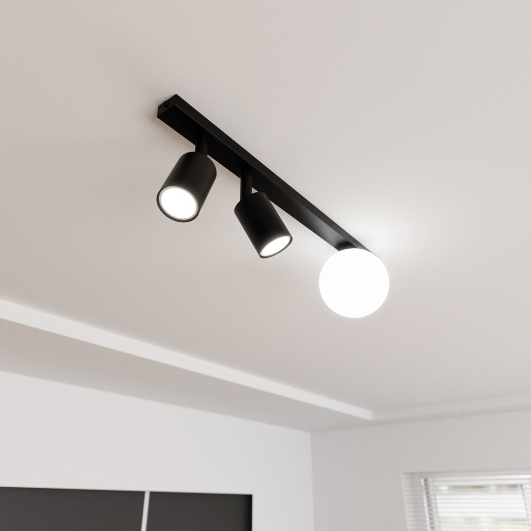 BASTER 3 Black – Strakke plafondlamp met functionele precisie en modern karakter