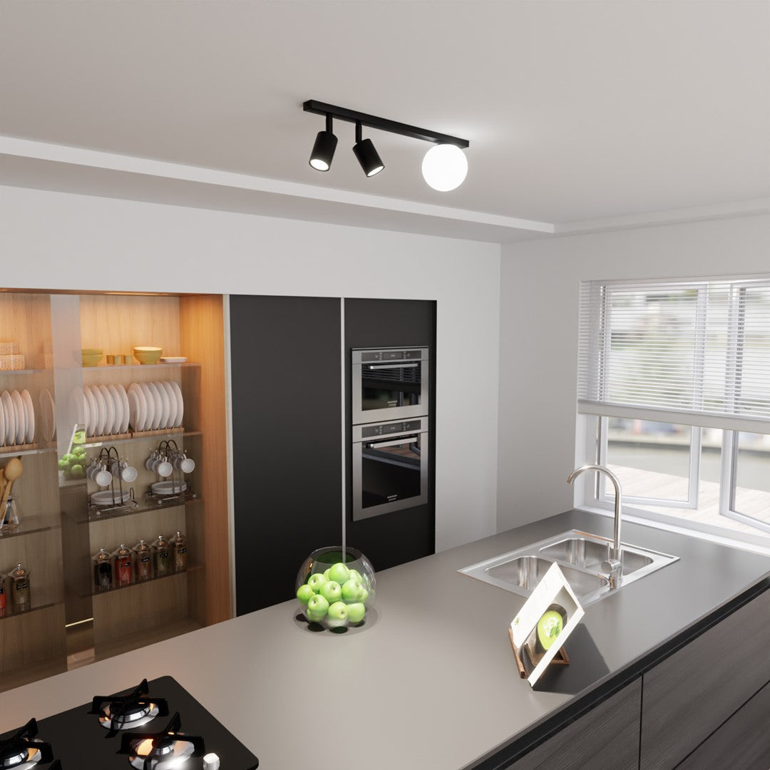 BASTER 3 Black – Strakke plafondlamp met functionele precisie en modern karakter