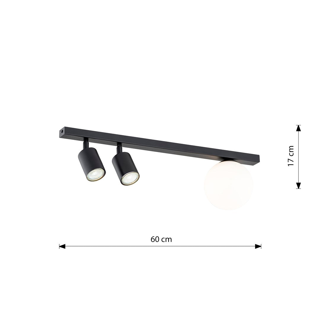 BASTER 3 Black – Strakke plafondlamp met functionele precisie en modern karakter