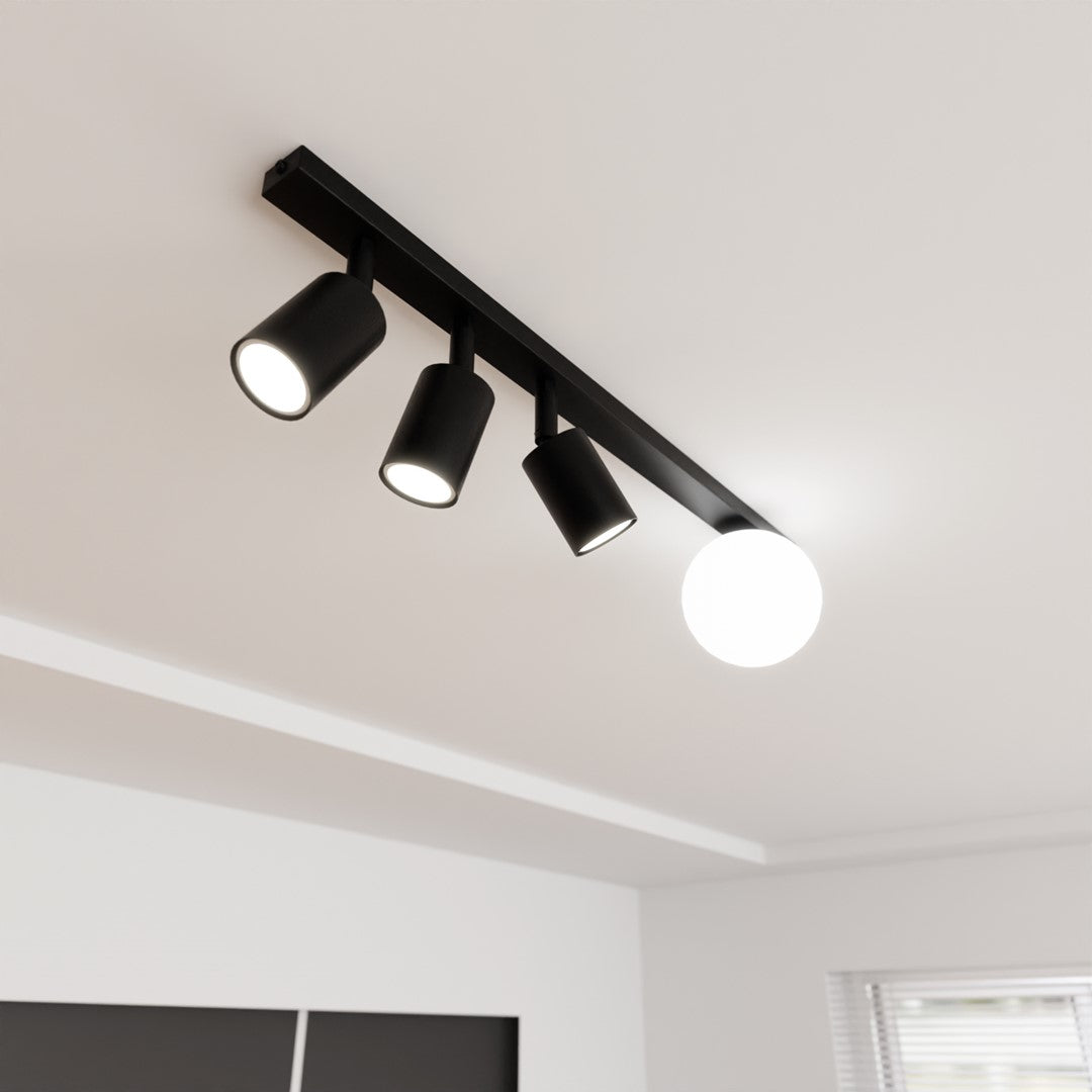 BASTER 4 Black – Strakke plafondlamp die functionaliteit en esthetiek verenigt