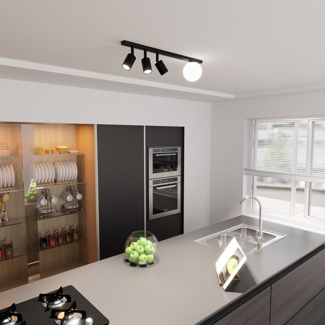 BASTER 4 Black – Strakke plafondlamp die functionaliteit en esthetiek verenigt