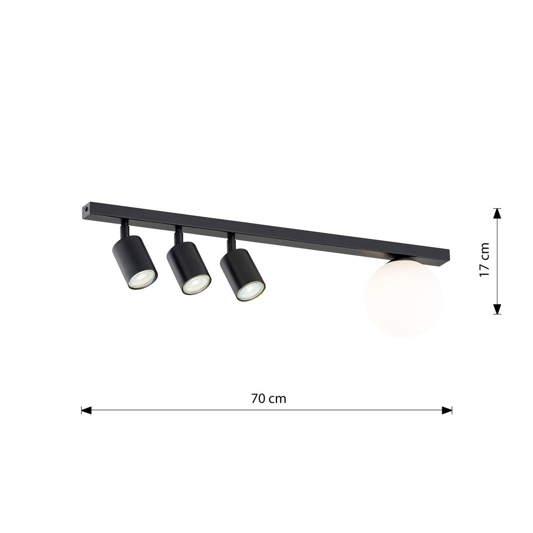 BASTER 4 Black – Strakke plafondlamp die functionaliteit en esthetiek verenigt