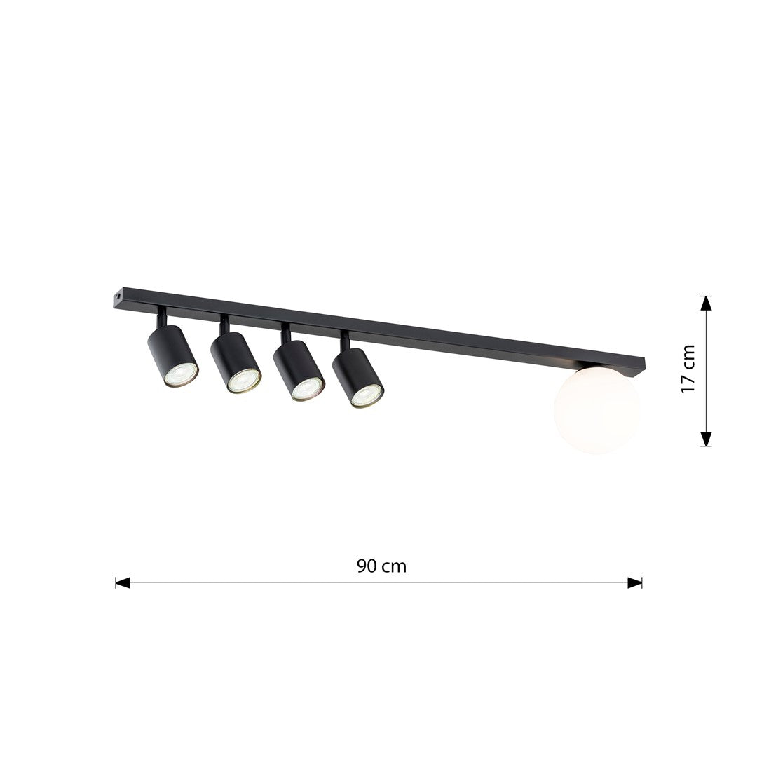 BASTER 5 Black – Eigentijdse plafondlamp die stijl en functie verenigt