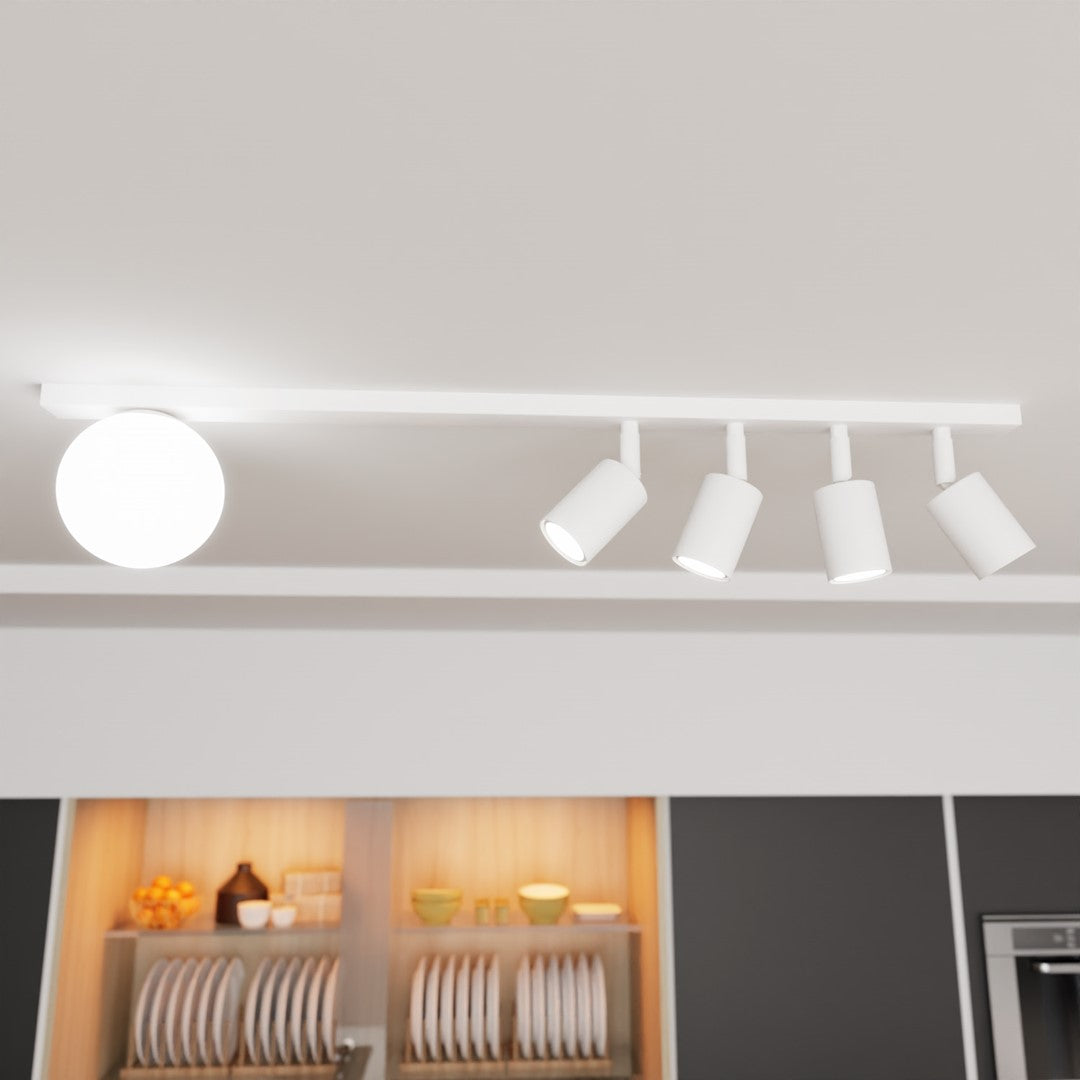 BASTER 5 White – Eigentijdse plafondlamp met verfijnde eenvoud en veelzijdigheid