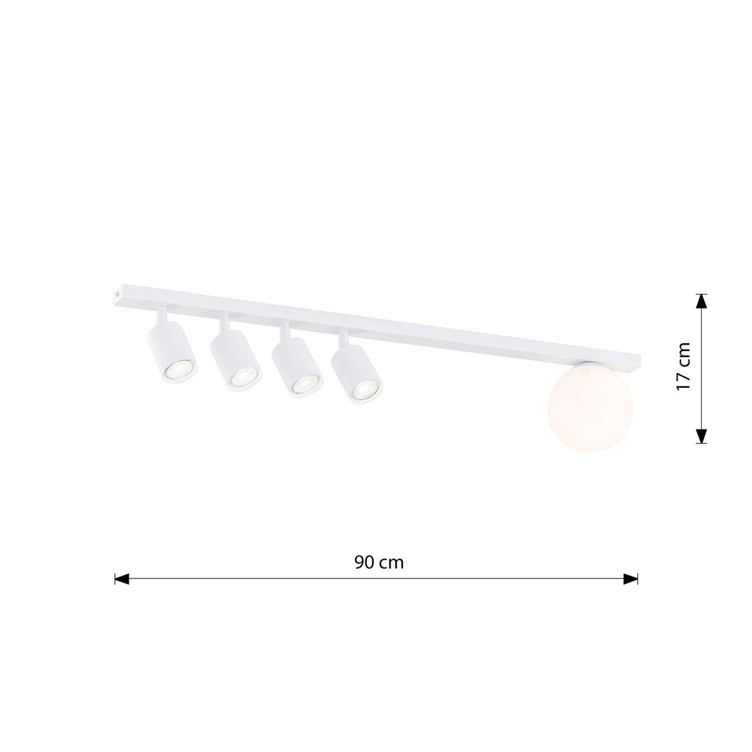 BASTER 5 White – Eigentijdse plafondlamp met verfijnde eenvoud en veelzijdigheid