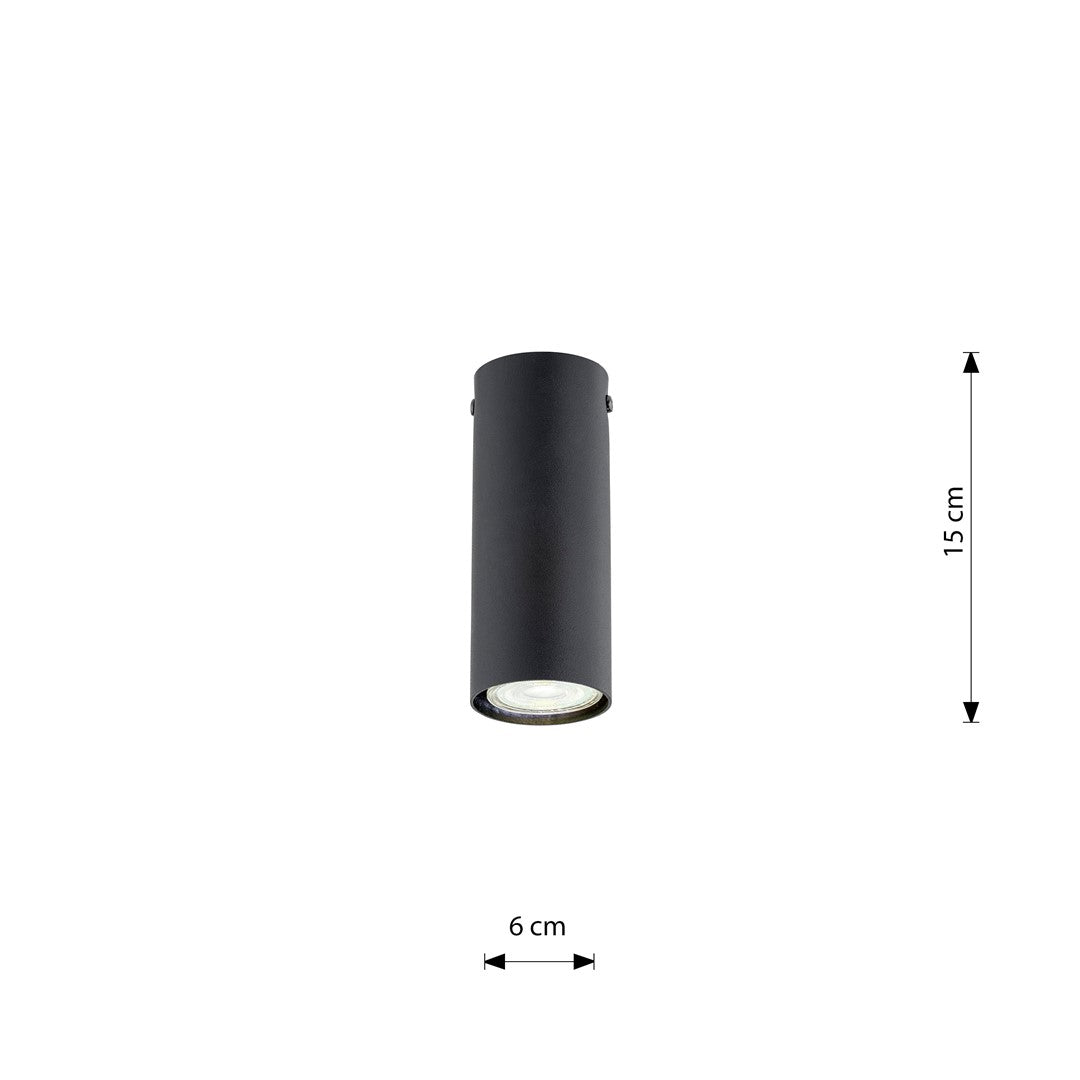 TECNO 1S Black – Compacte spotlamp in strak zwart design met maximale impact