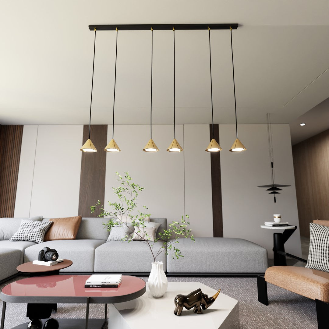 ELIT 6 Black Gold – Luxe designlamp met moderne elegantie en gouden accenten
