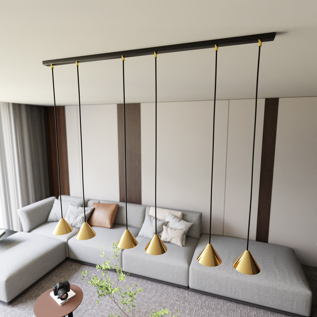 ELIT 6 Black Gold – Luxe designlamp met moderne elegantie en gouden accenten