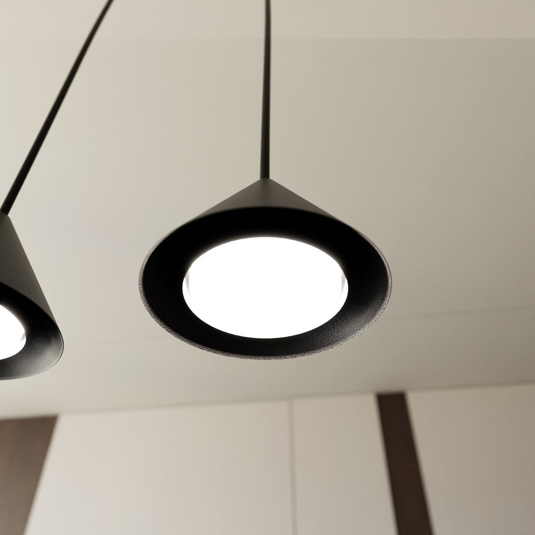ELIT 1 Black – Minimalistische hanglamp met luxe gouden kernaccent