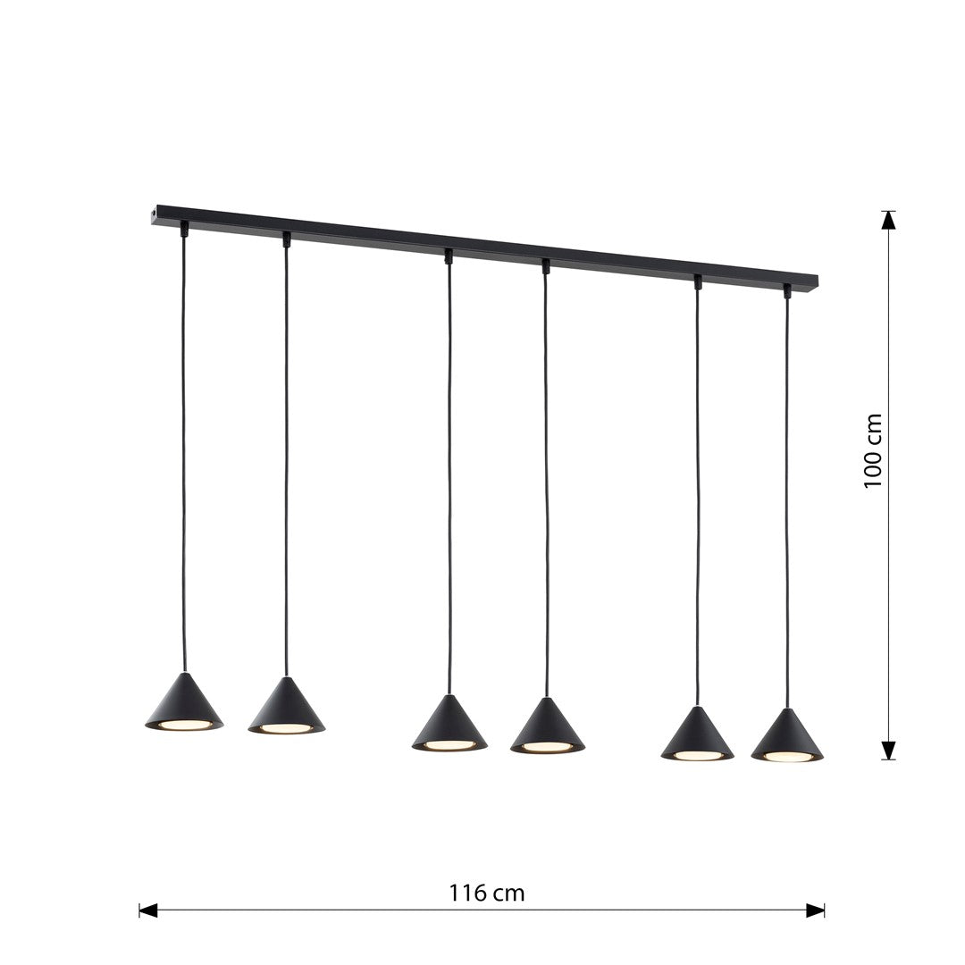 ELIT 6 Black – Statement hanglamp met minimalistische kracht en tijdloze stijl
