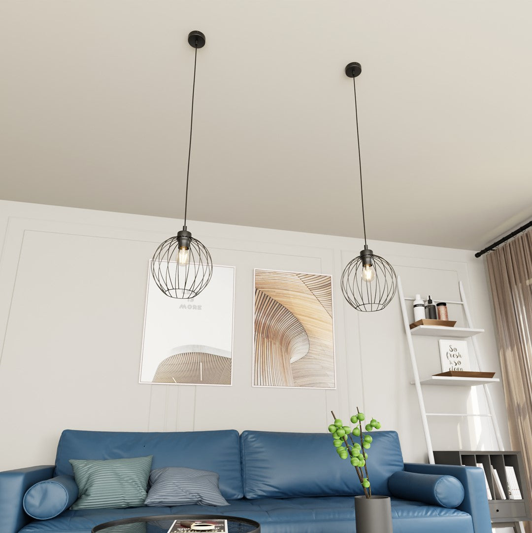 NANDO 1 Black – Industriële hanglamp met stoer karakter en opvallend lichteffect