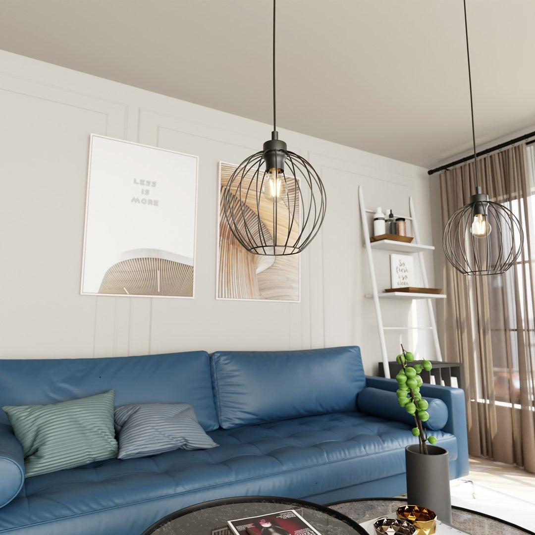 NANDO 1 Black – Industriële hanglamp met stoer karakter en opvallend lichteffect