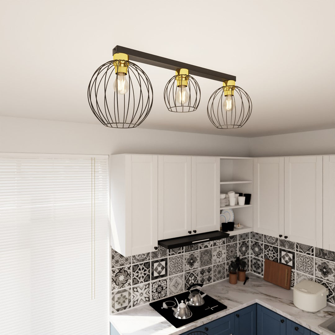 NEST 3 – Industriële plafondlamp met opvallend design en draadkappen