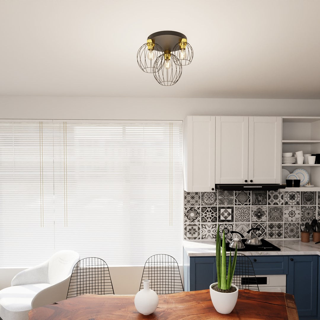 NEST 3PREM – Stoer loftdesign met indrukwekkende draadkappen in goudaccent
