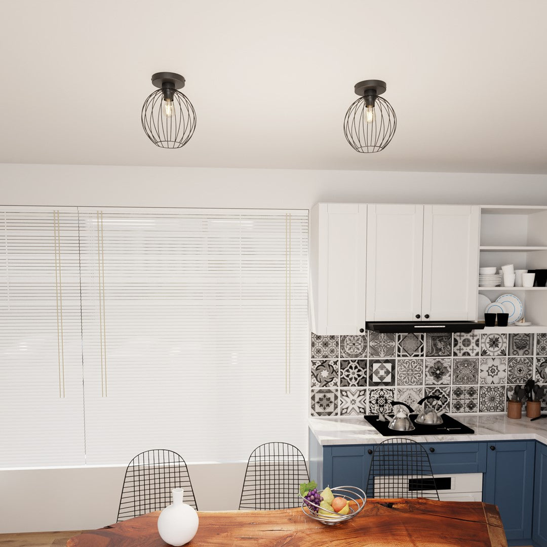 NEST 1 – Stoere draadlamp in industrieel zwart staal voor een krachtig interieurstatement