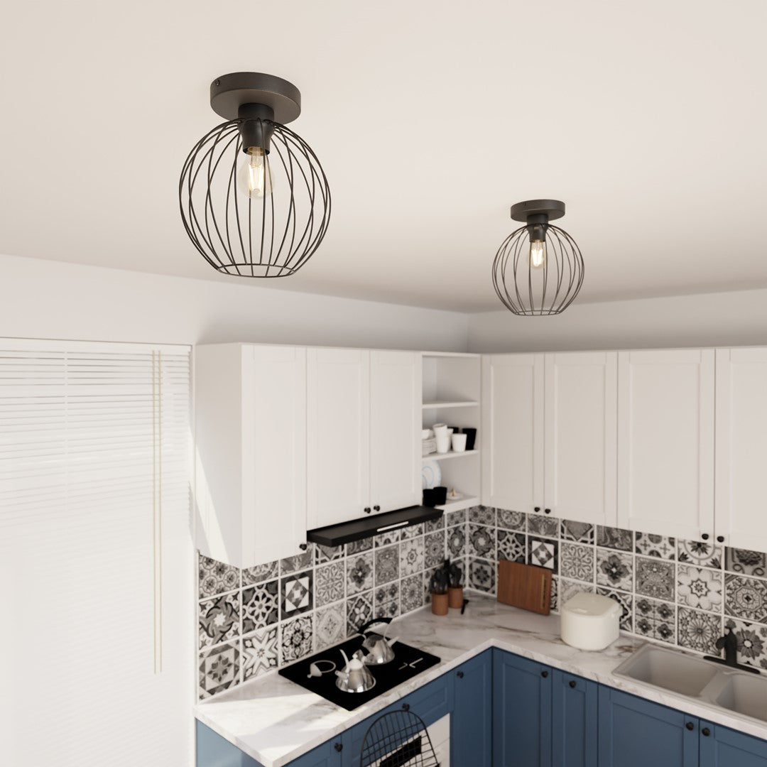 NEST 1 – Stoere draadlamp in industrieel zwart staal voor een krachtig interieurstatement