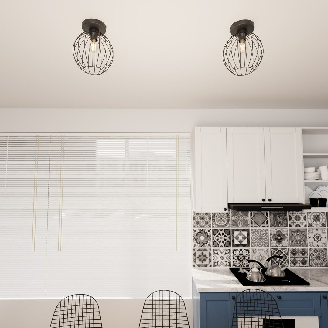NEST 1 – Stoere draadlamp in industrieel zwart staal voor een krachtig interieurstatement