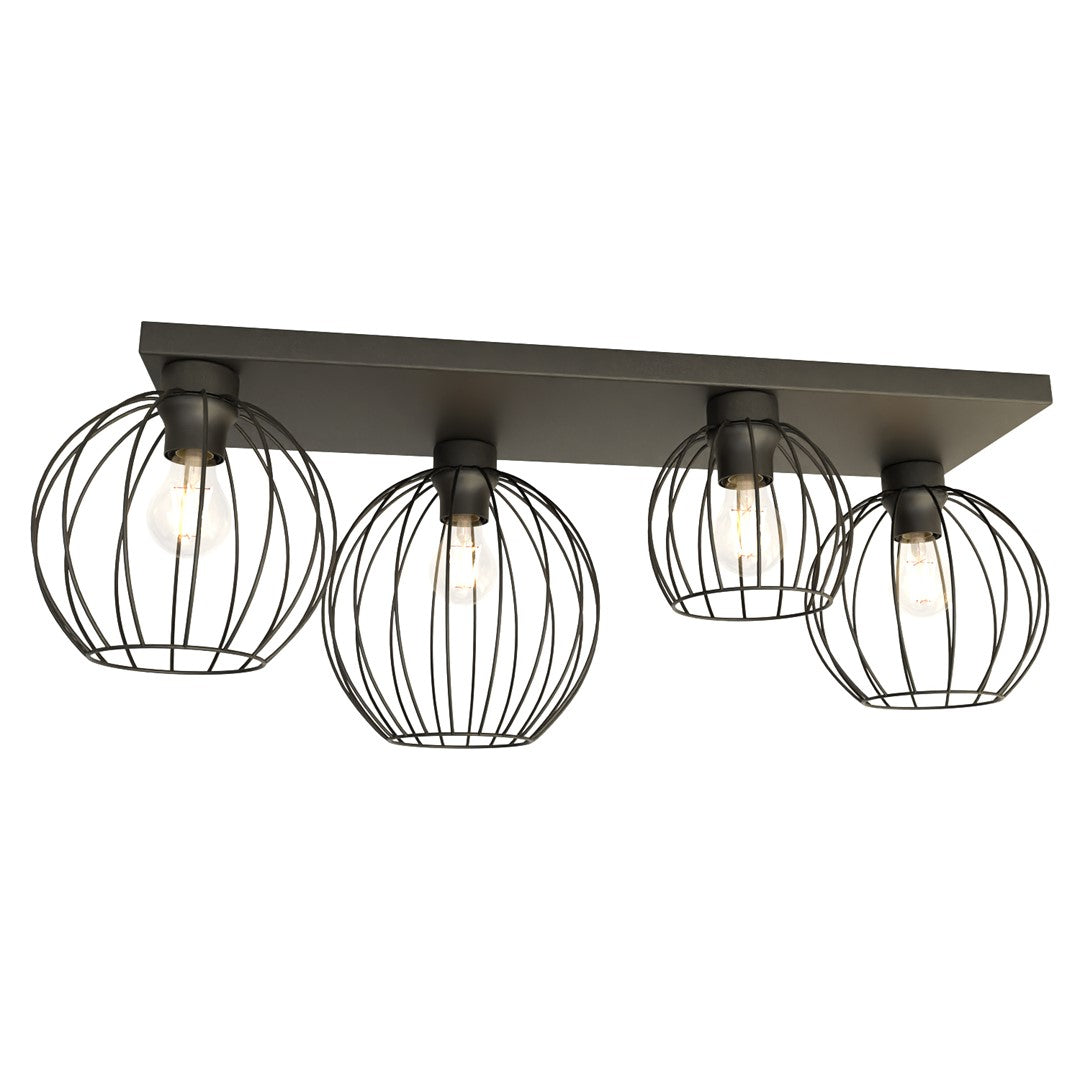 NEST 4 Black – Stoere plafondlamp met industrieel karakter en opvallend lichteffect