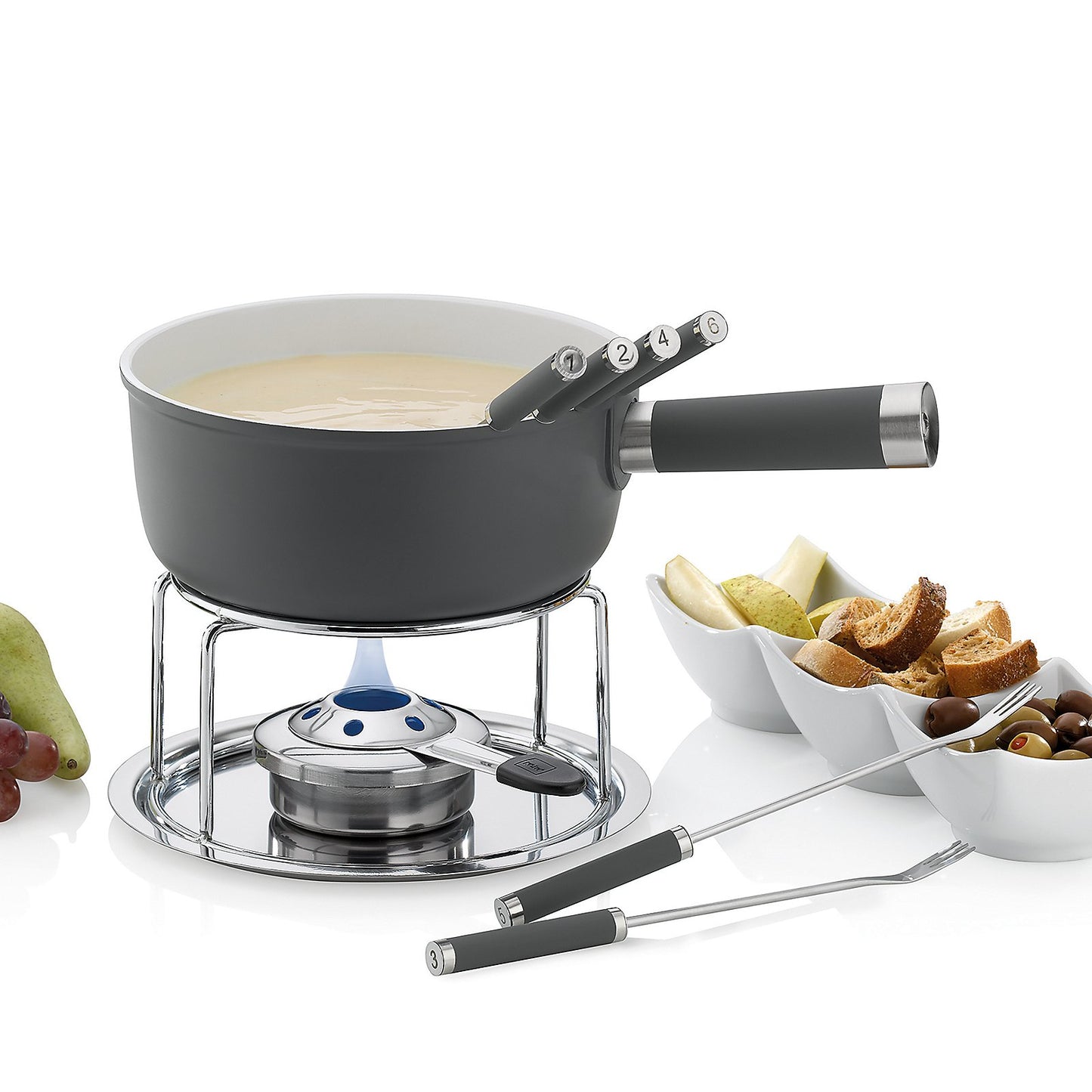 KELA Lancy Kaasfondueset – Premium fonduebeleving met krasvaste GREBLON-coating en stijlvol design