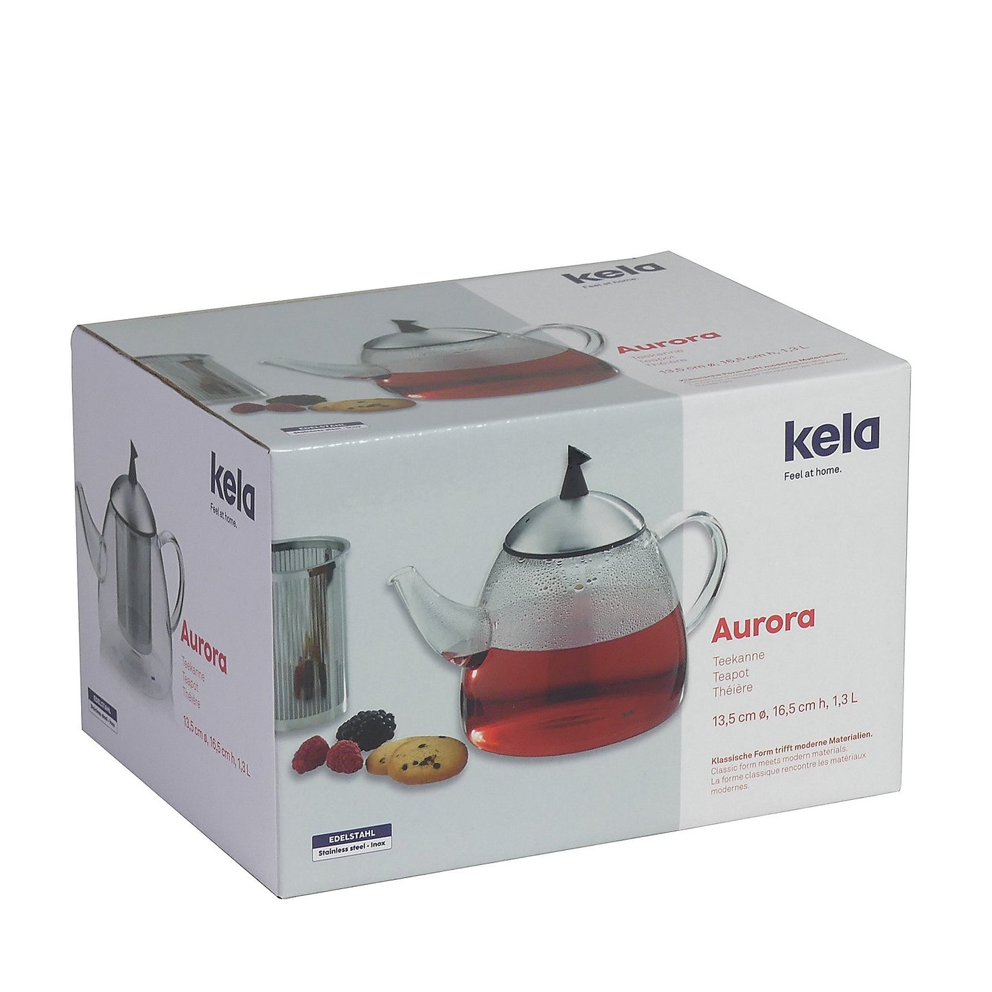 AURORA Theepot – RVS – 1,8 L – Met Uitneembare Zeef