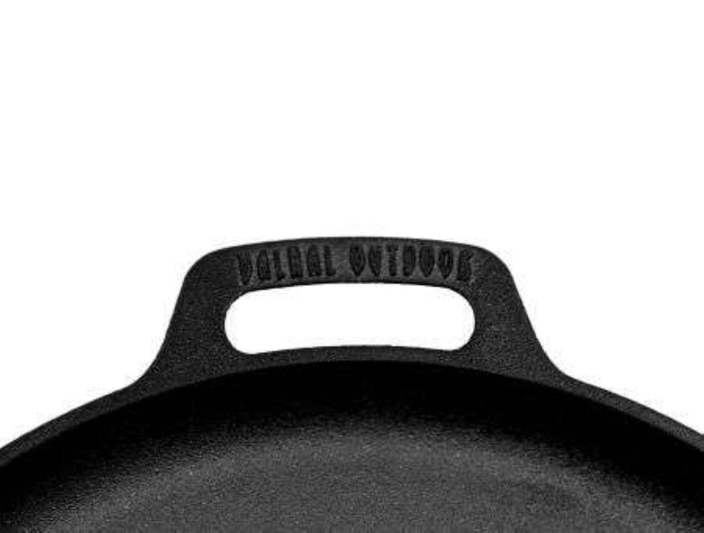 Valhal Outdoor Platte Skillet – Gietijzeren Plancha voor Binnen & Buiten