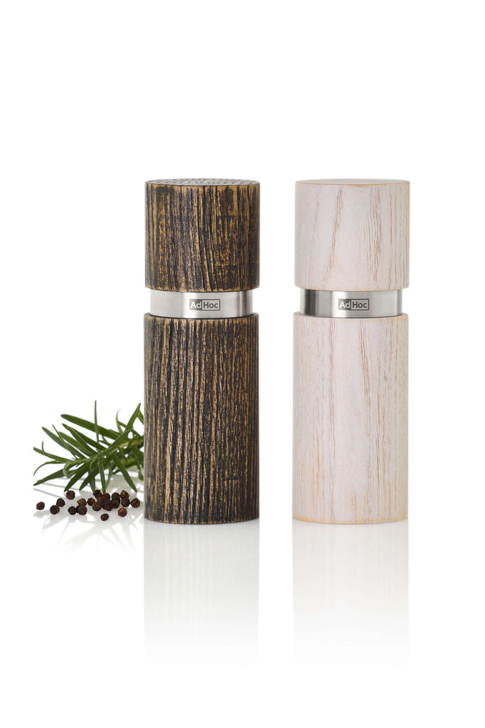 AdHoc Textura Antique Peper- en Zoutmolen Set – Tijdloze Klasse in Essenhout en RVS