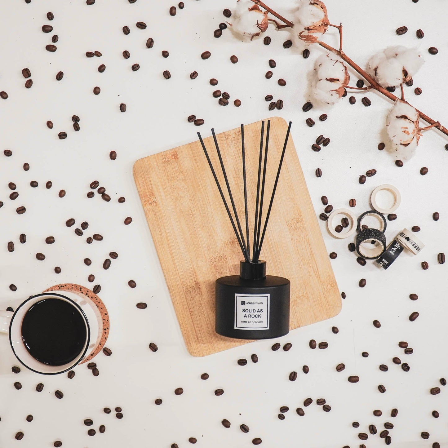 HV HOME de Cologne Reed Diffuser – Solid As A Rock: Trendy geurverspreider met warme bergamot voor balans en stijl