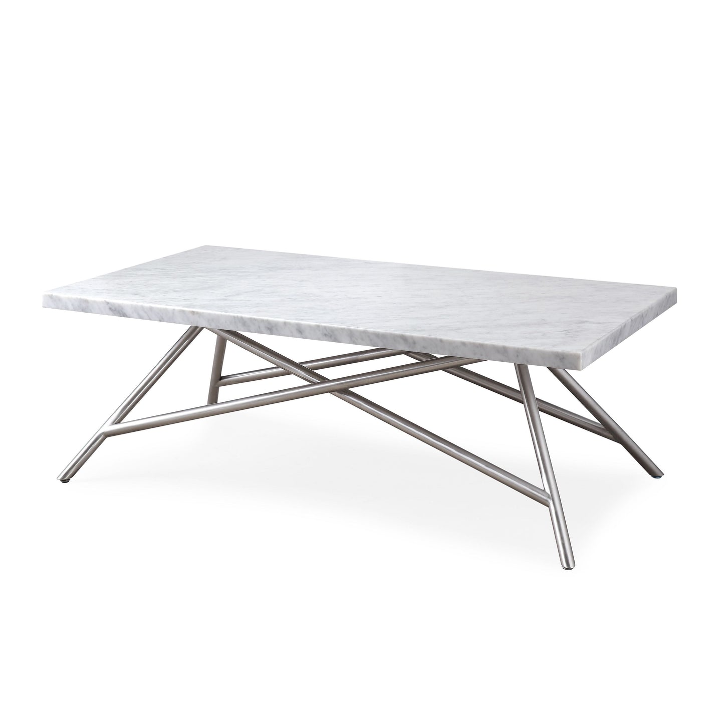 CORAL COFFEE TABLE IN MARBLE Tijdloze Luxe – Salontafel met Carrara Marmer en Roestvrij Staal
