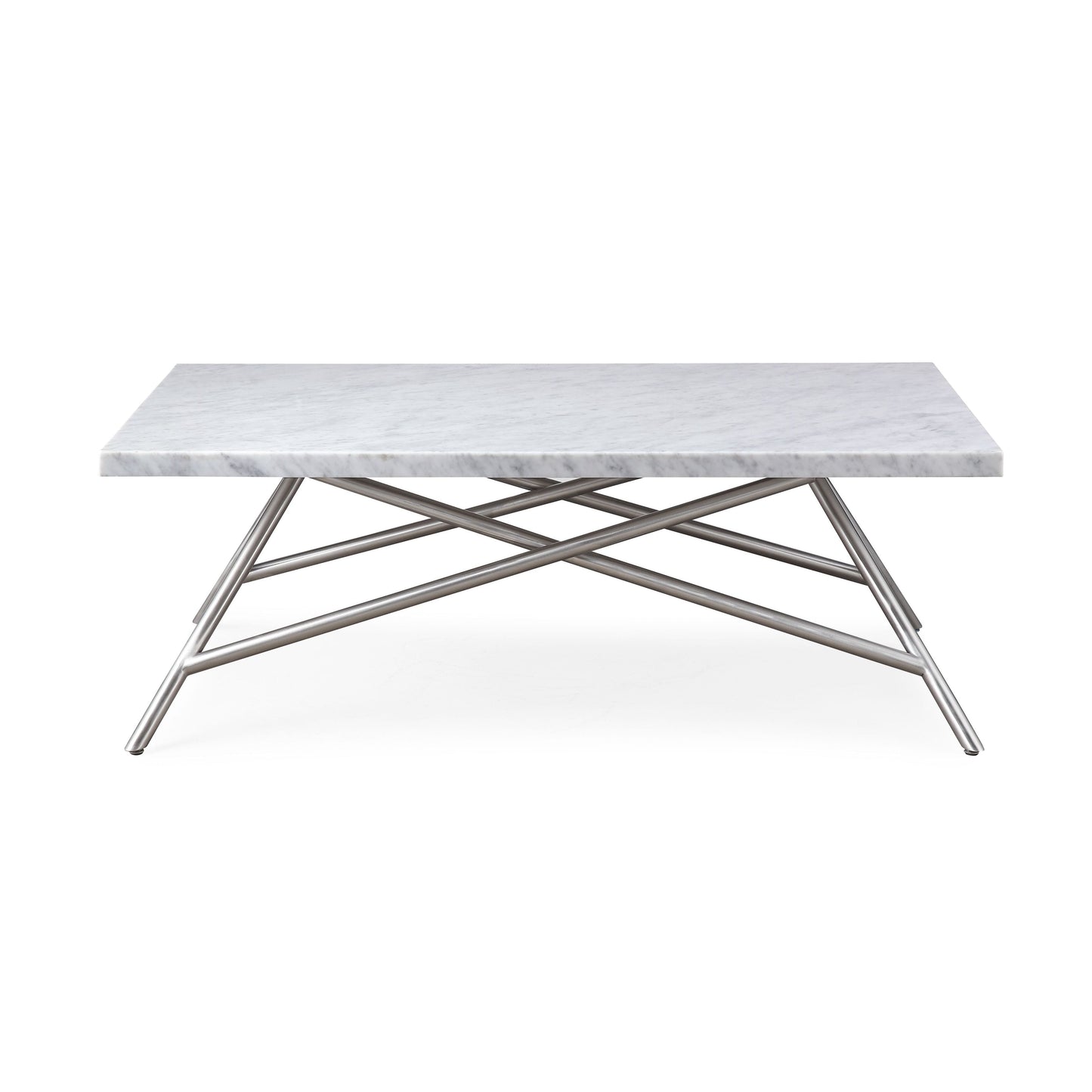 CORAL COFFEE TABLE IN MARBLE Tijdloze Luxe – Salontafel met Carrara Marmer en Roestvrij Staal