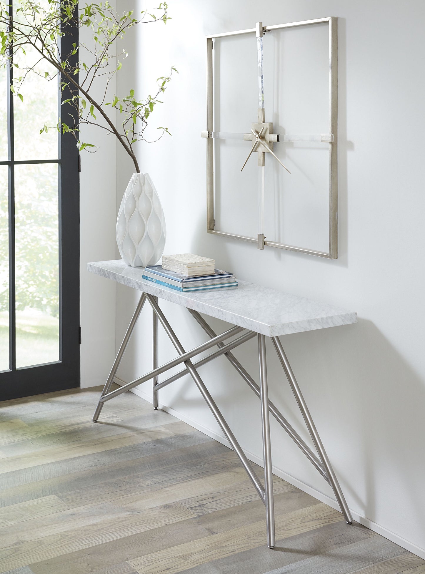 CORAL CONSOLE TABLE IN MARBLE Tijdloze Luxe met Carrara Marmer – Stijlvolle Eyecatcher voor Elke Ruimte