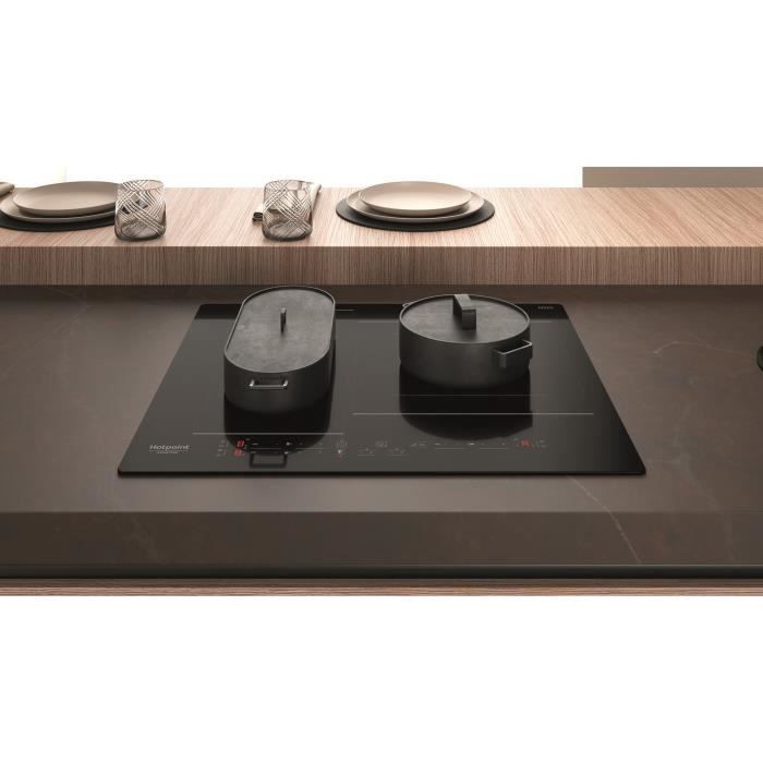 HOTPOINT HB2760BNE Inductiekookplaat – 3 Zones met 7200W Vermogen in Stijlvol Zwart (59 cm)
