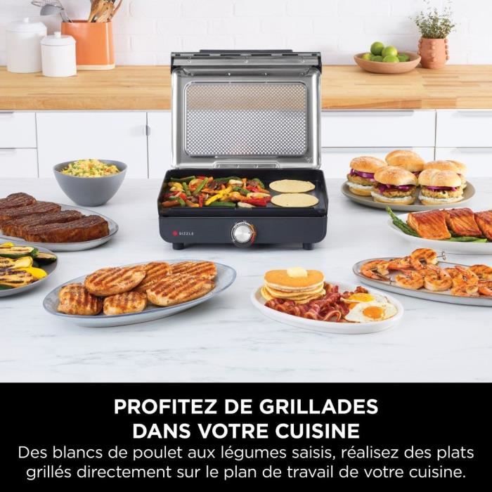 NINJA Binnengrill & Plancha Sizzle GR101EU – Grillplezier op elk moment van de dag