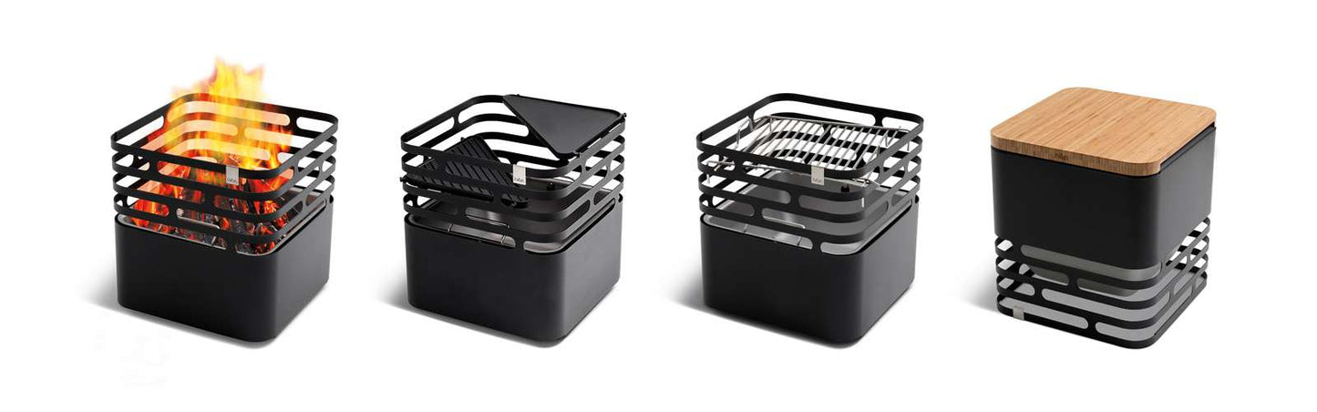 HÖFATS Cube Vuurkorf – Multifunctioneel Design voor Warmte en Stijl