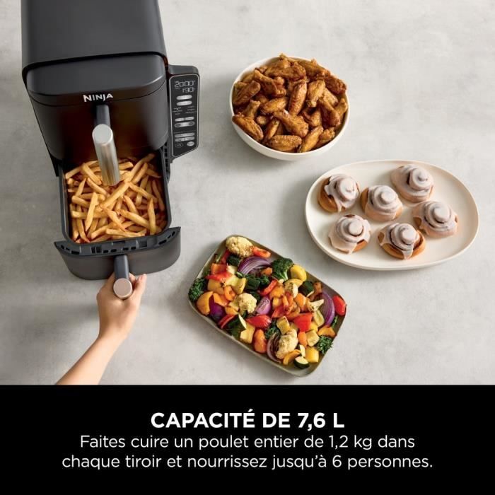NINJA SL300EU Double Stack Airfryer – Slimme Krachtpatser met Dubbele Lades