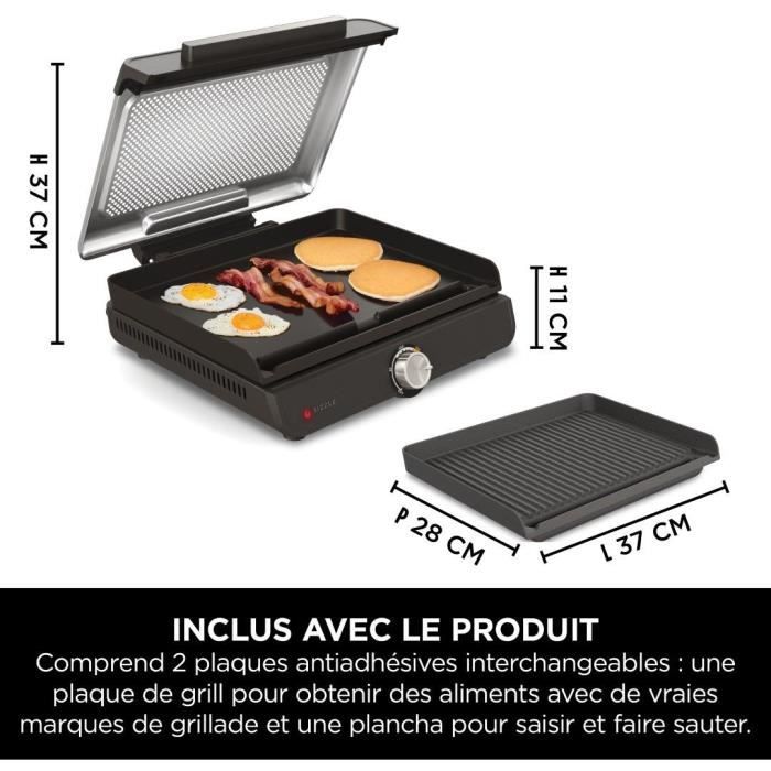 NINJA Binnengrill & Plancha Sizzle GR101EU – Grillplezier op elk moment van de dag
