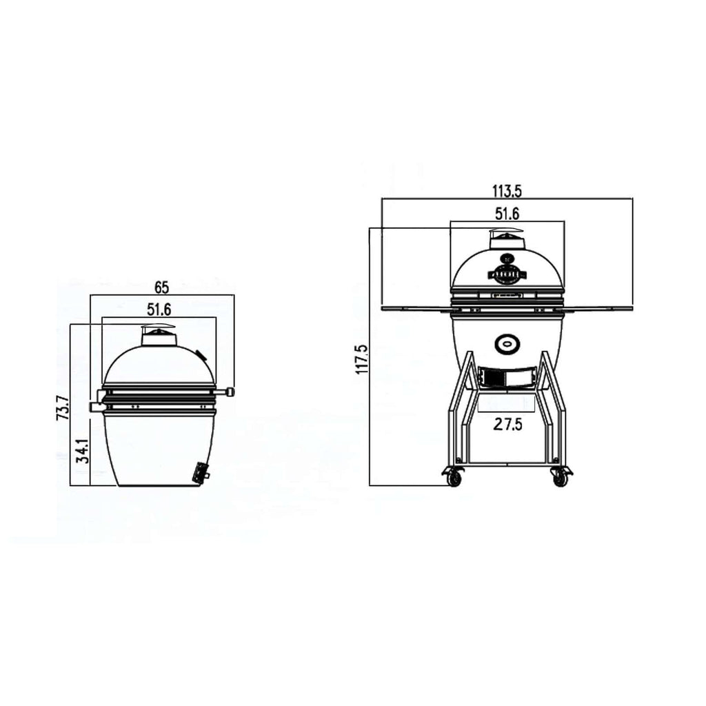 YAKINIKU Kamado BBQ 16 Inch – Compact Formaat, Groots in Prestaties